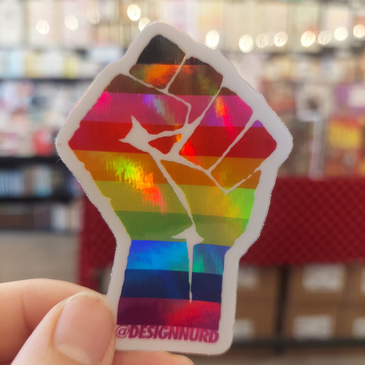 Sticker: Rainbow Fist by Diego Gomez