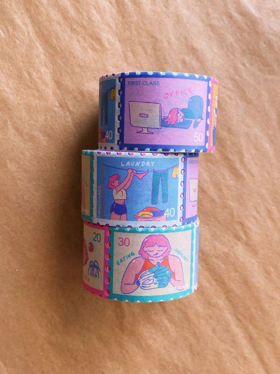 Washi Tape: Adult Responsibilities Stamp Washi by Janet Sung