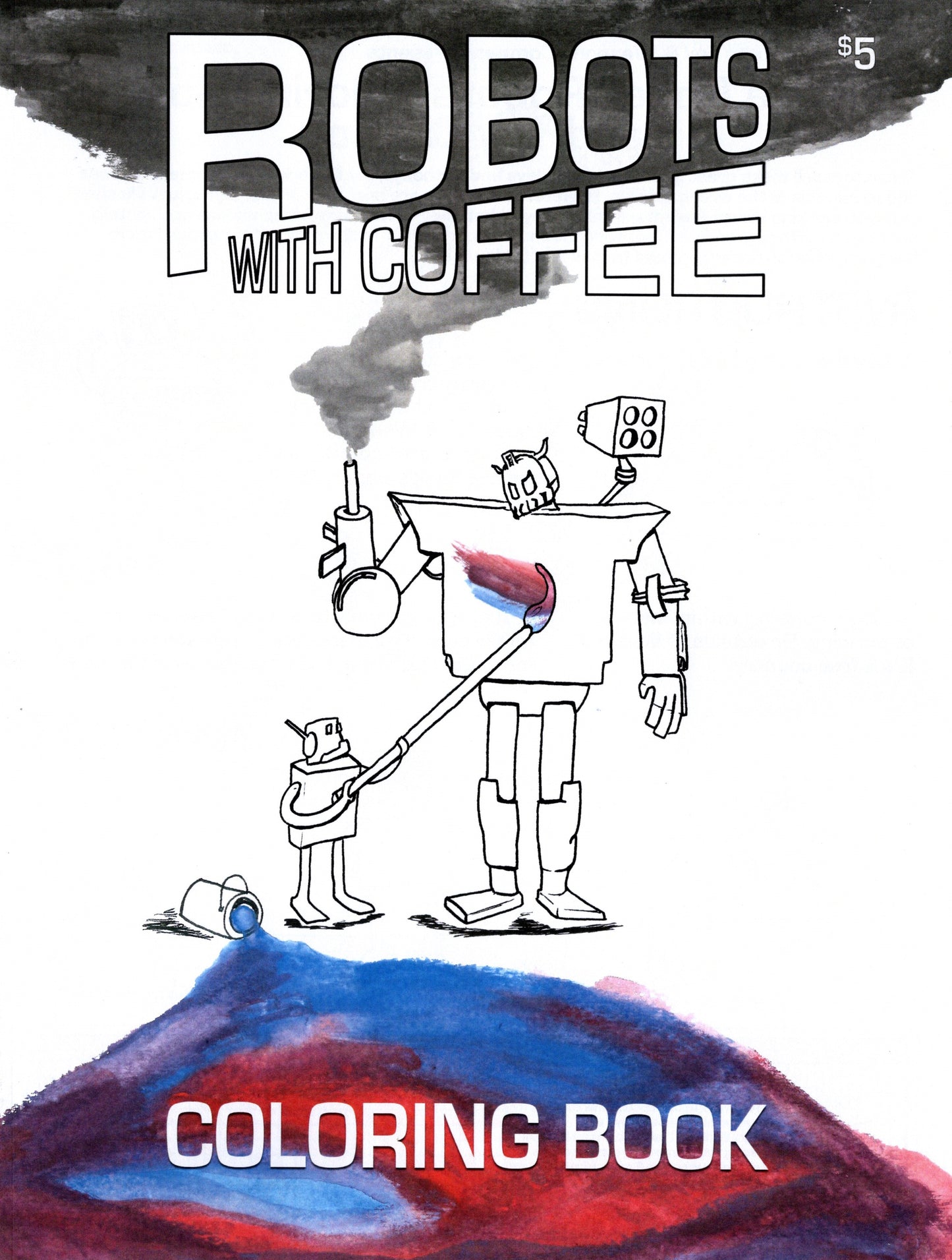 Robots with Coffee Coloring Book by Paul Czarnowski