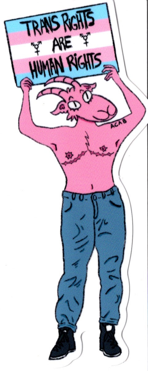 Sticker: Trans Nonbinary Goat by Tori Bowler
