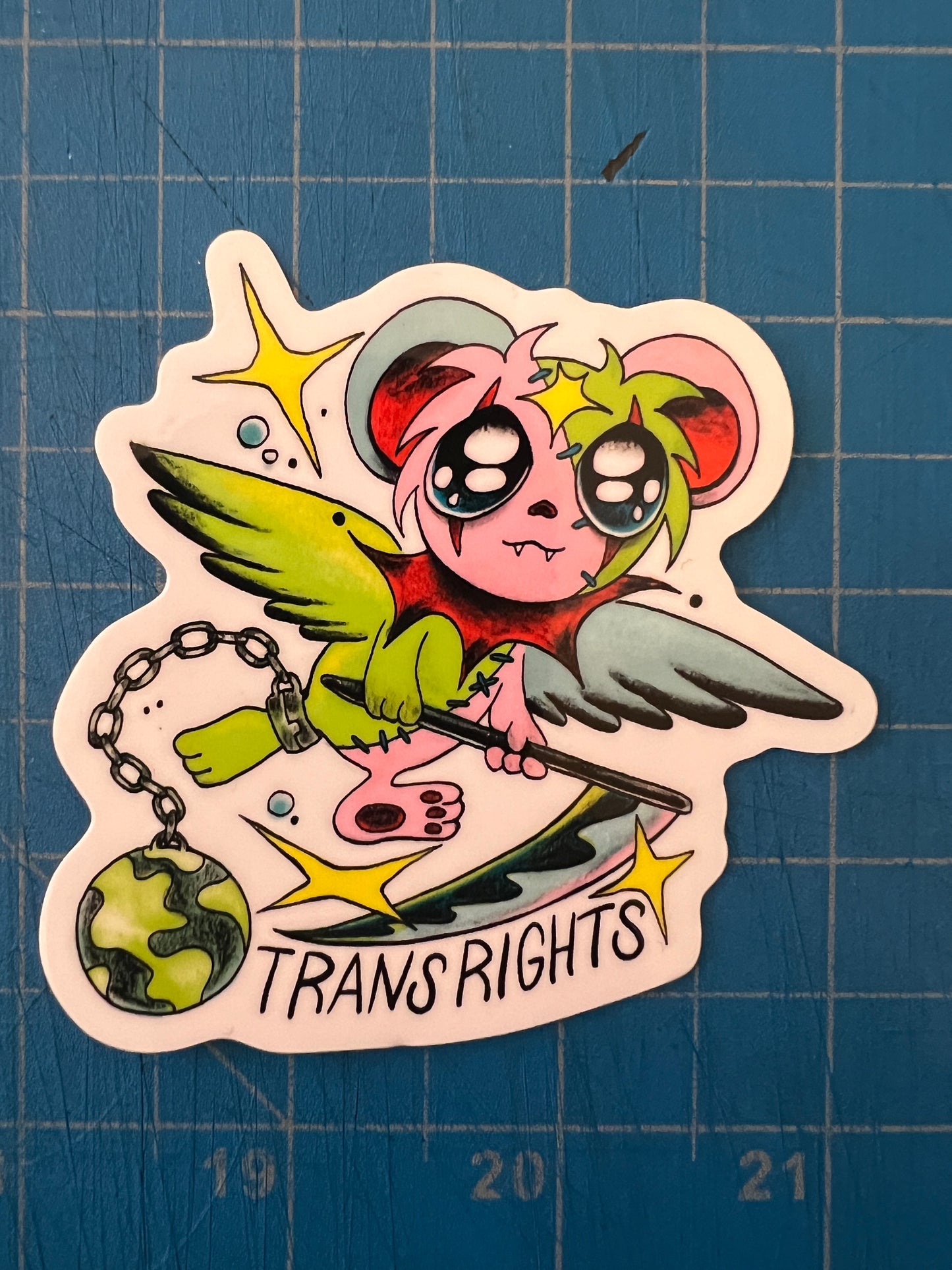 Trans Rights Sticker by Eddy Atoms