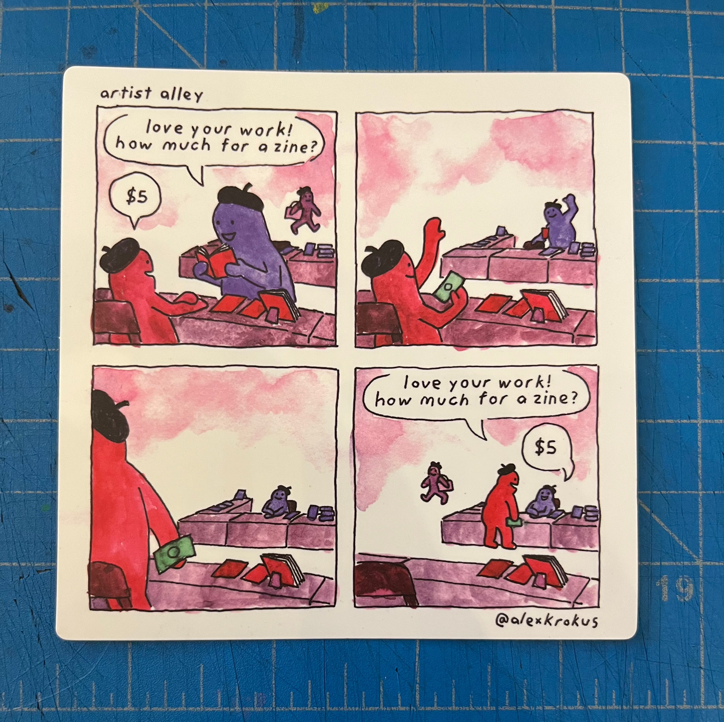 Sticker: Artist Alley by Alex Krokus