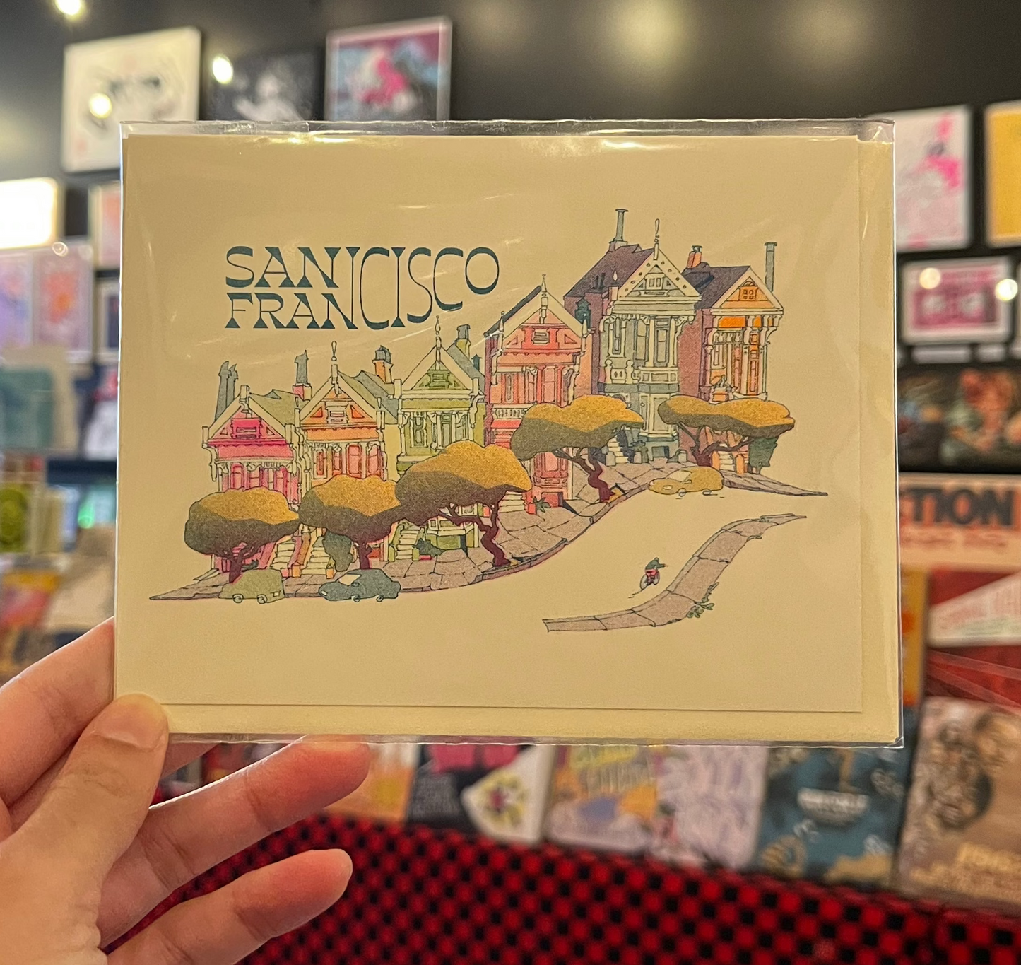 Risograph Greeting Card: Painted Ladies by Liana Krakirian