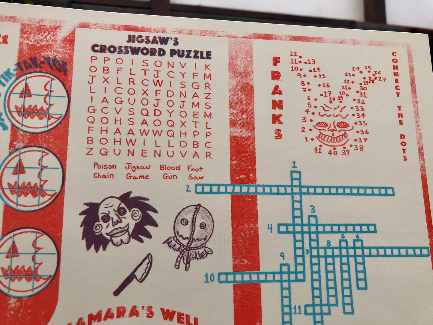 2000's Horror Movie Menu Risograph Print (11"x17") by Tori Bowler