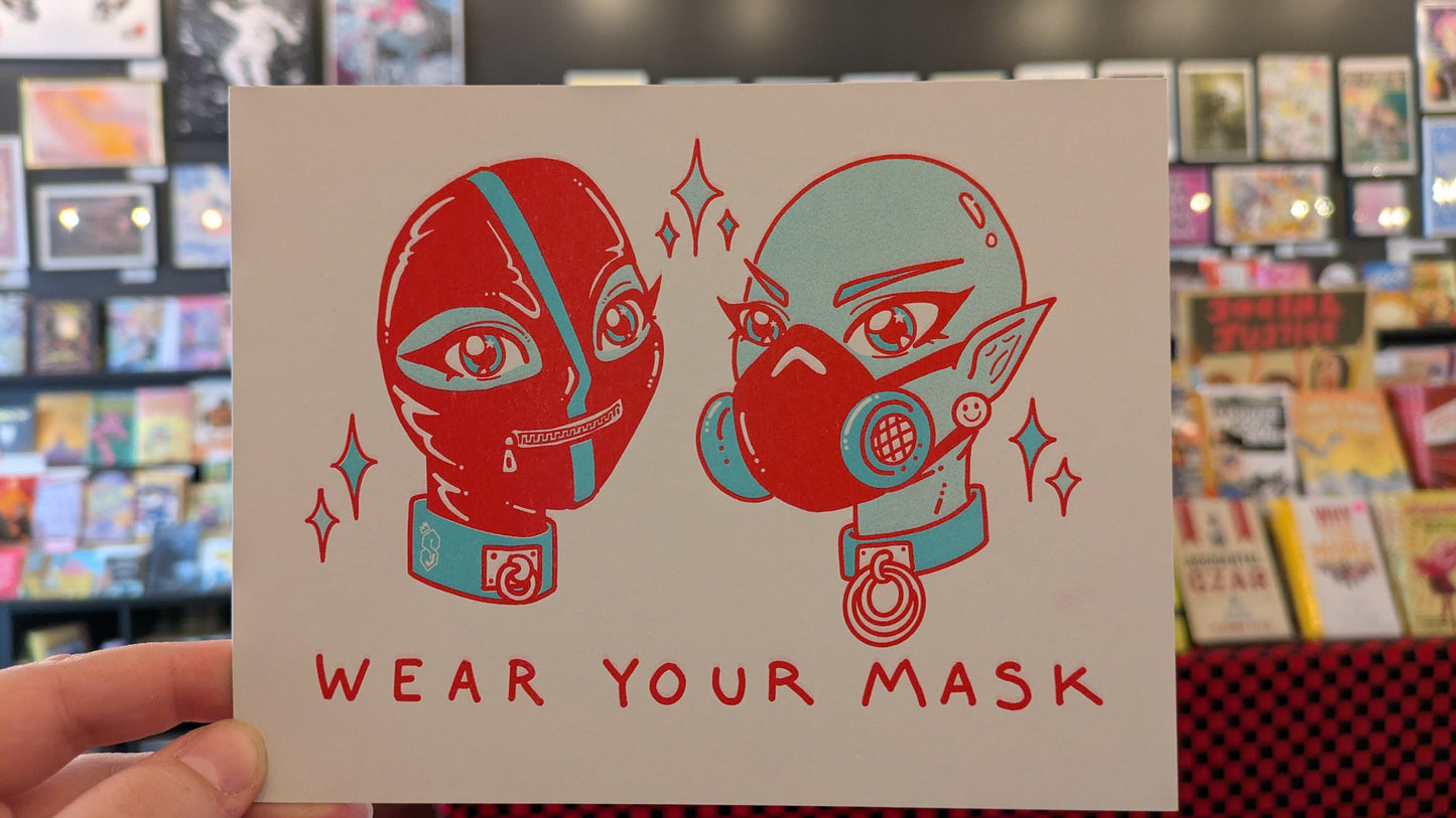 Wear Your Mask Riso by Simon Jane