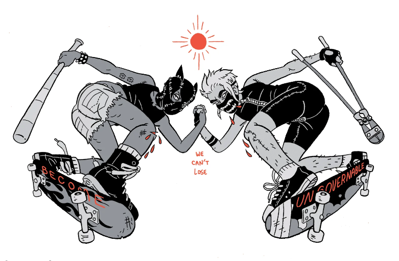 Sticker:"We Can't Lose, Become Ungovernable" Organized Sports '22 by Liz Suburbia