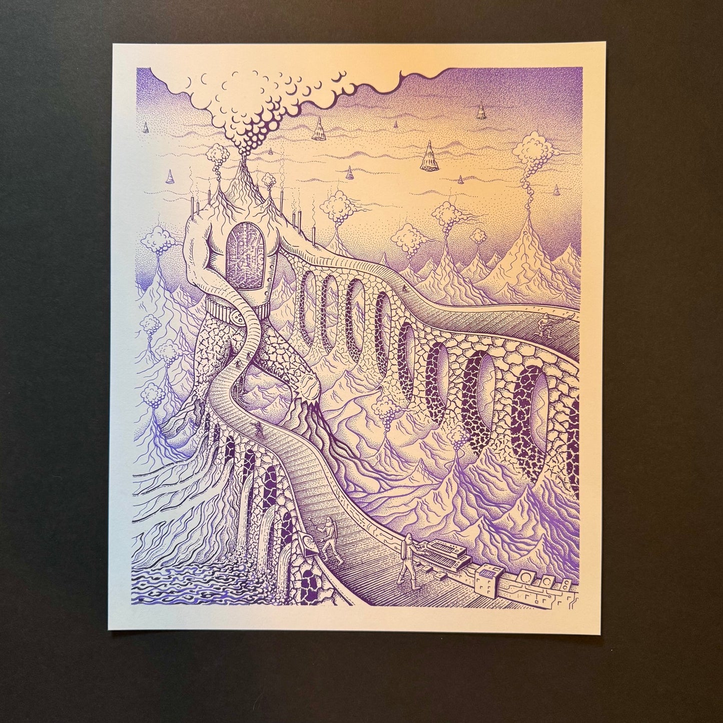 Purple Risograph: Terraformonauts by Rodger Binyone