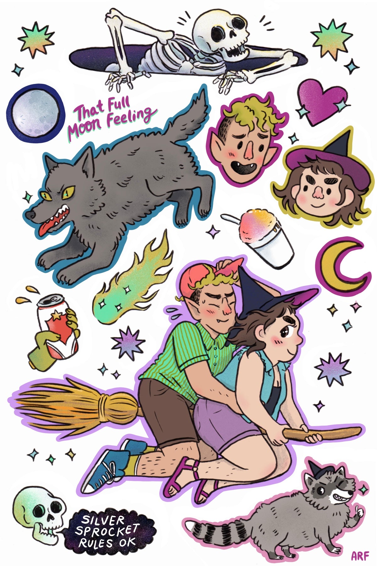 Sticker Sheet: That Full Moon Feeling by Ashley Robin Franklin