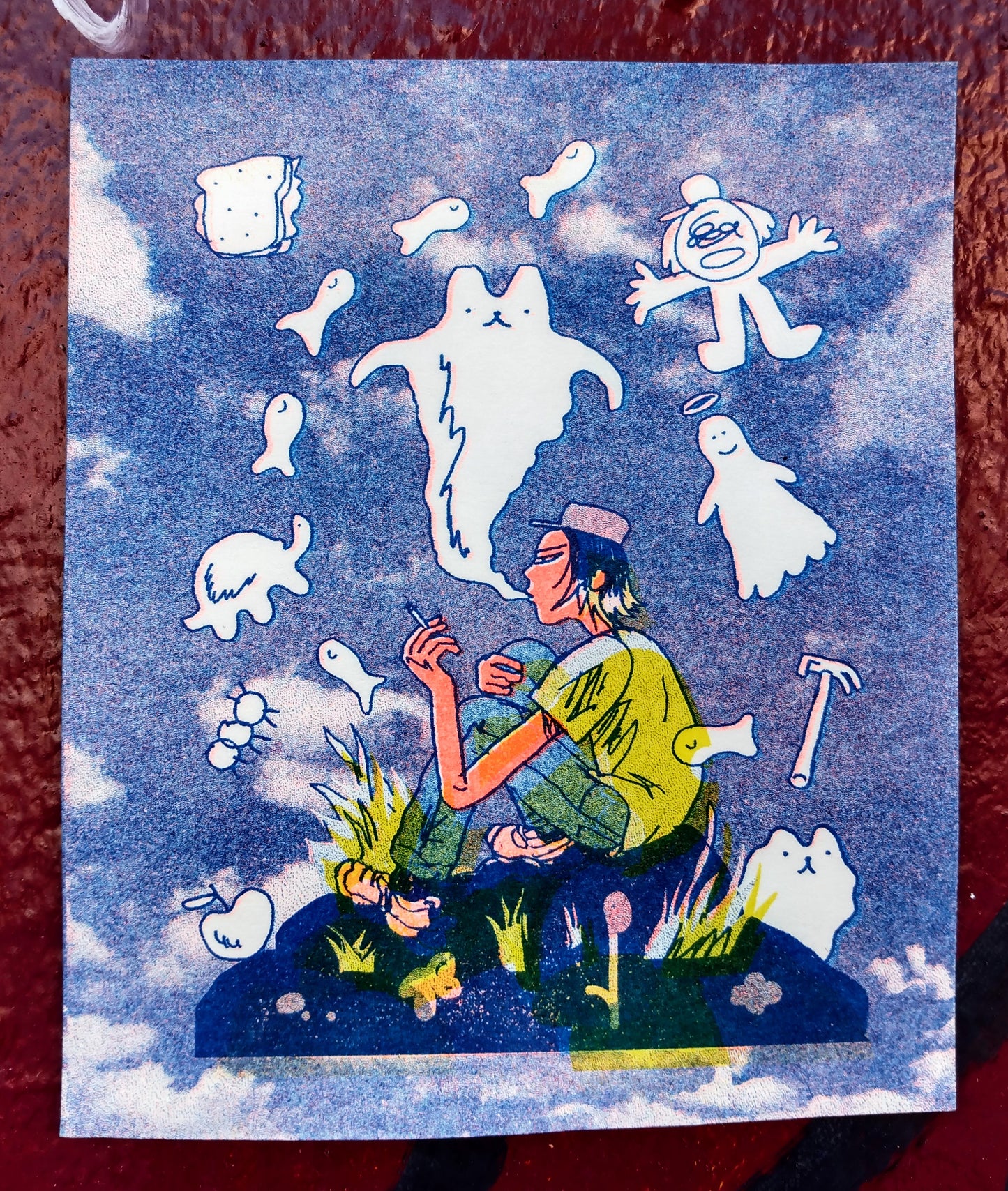 Smonk Break Risograph Print by Daniel Zhou