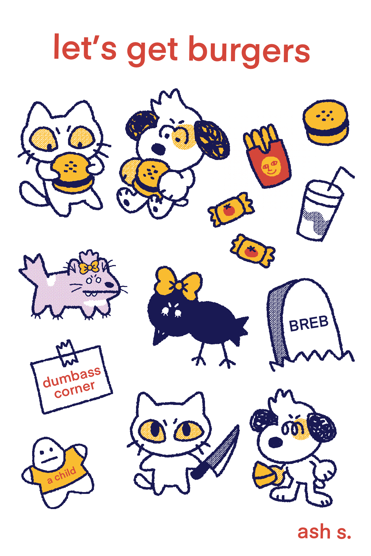 Sticker Sheet: Let's Get Burgers by ash s.
