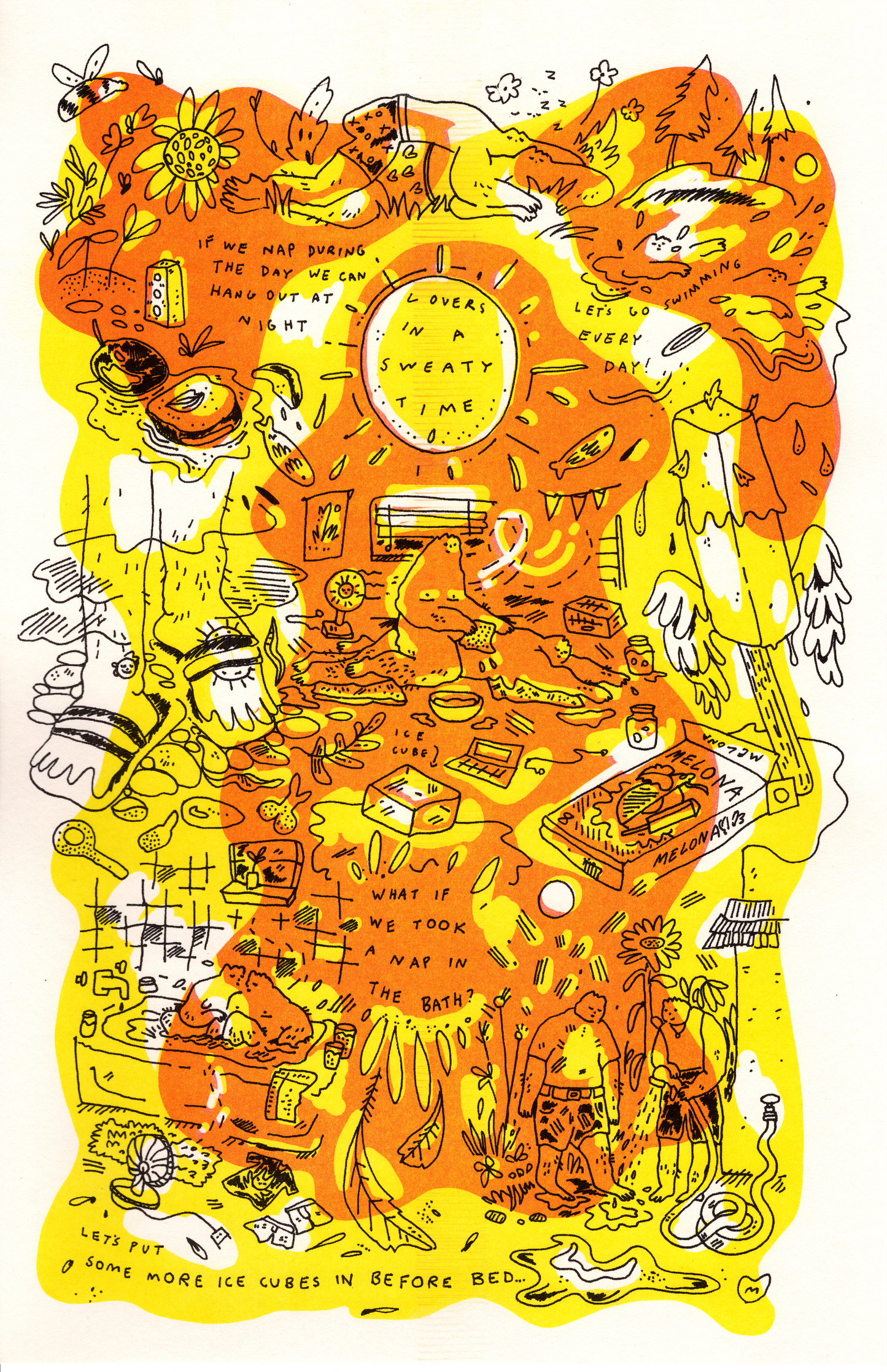 Risograph Print: Summer Sweat by Madeline Berger