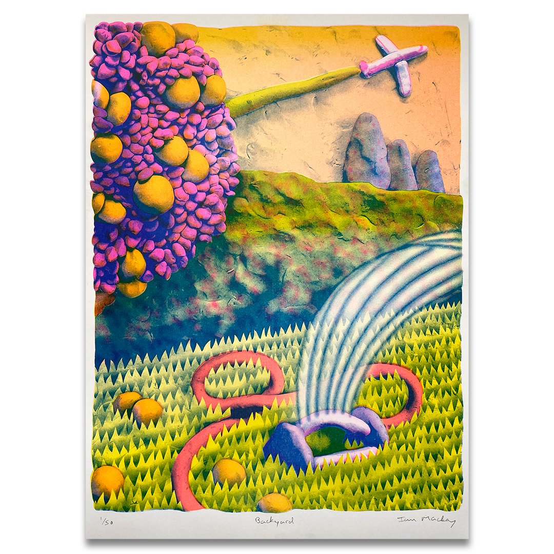 Risograph Print: Backyard (11"x15") by Ian Mackay