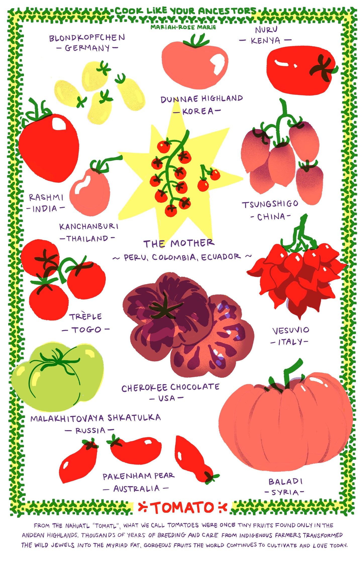 Tomato (11x17 Risograph Print) by Mariah-Rose Marie (Cook Like Your Ancestors)