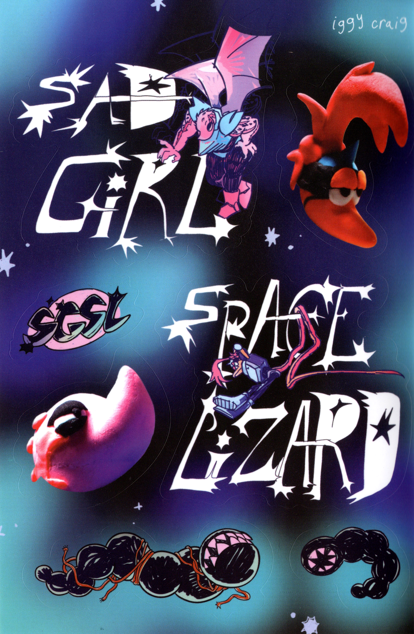Sad Girl Space Lizard by Iggy Craig
