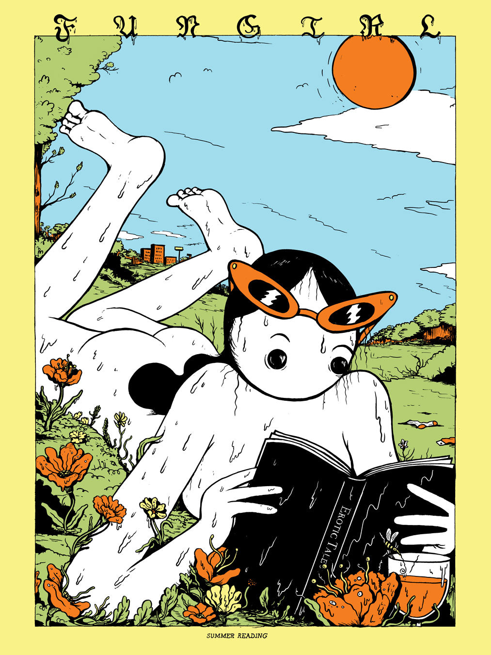 Fungirl Summer Reading 18x24 Screen-Print by Elizabeth Pich