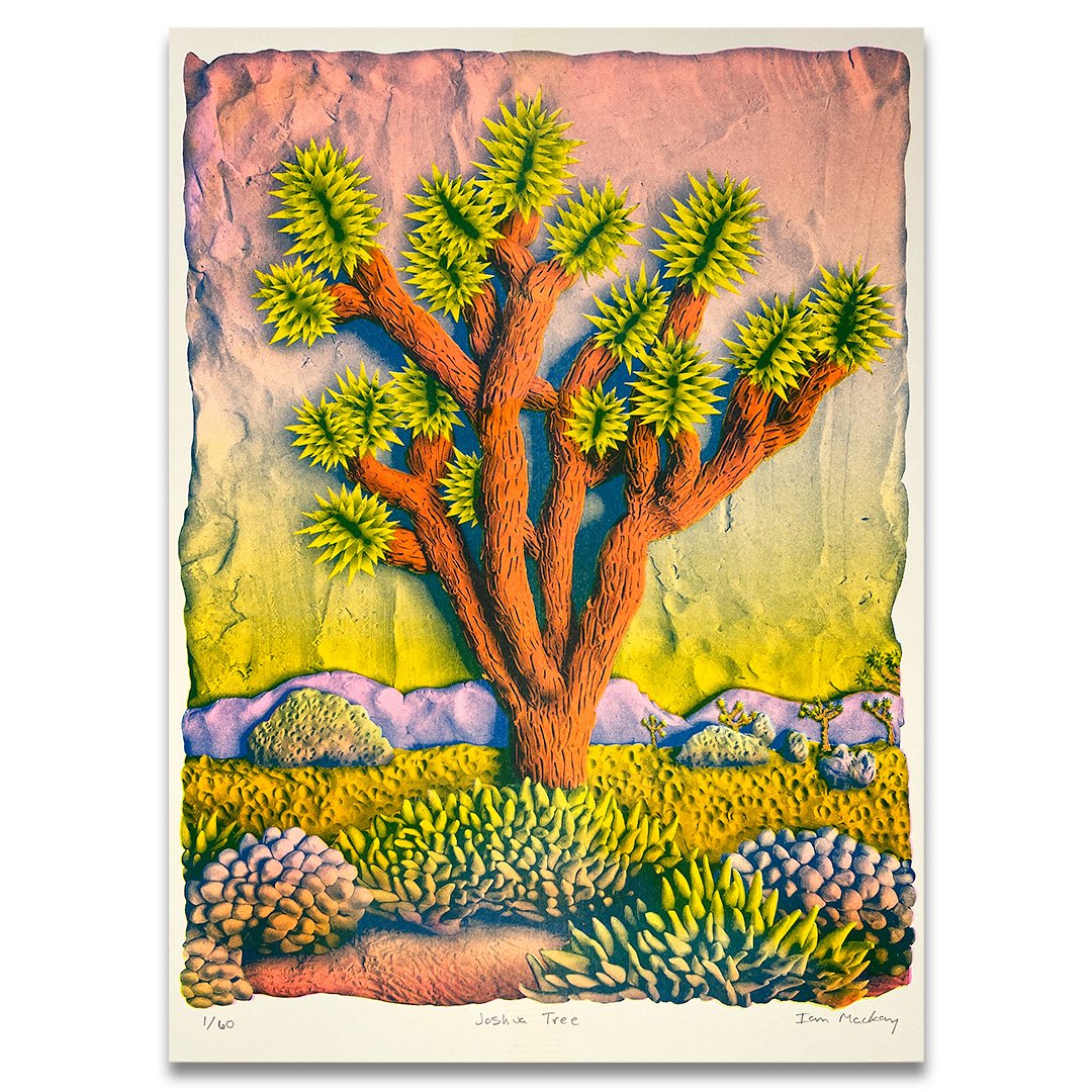 Risograph Print: Joshua Tree (11"x15") by Ian Mackay