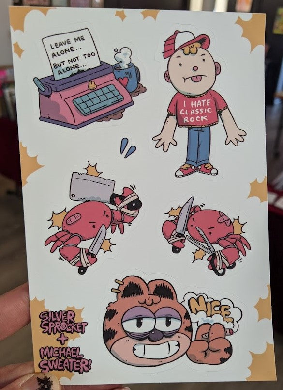 Sticker Sheet: Leave Me Alone by Michael Sweater