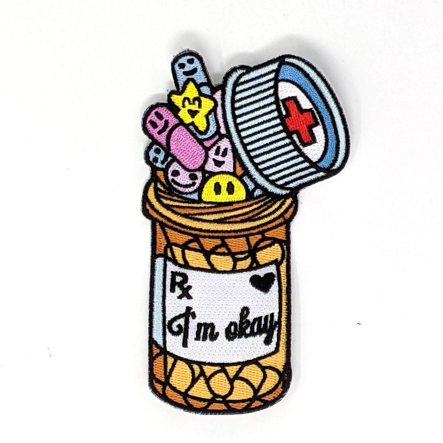 Embroidered Patch: I'm Okay Pills by Erin K. Wilson