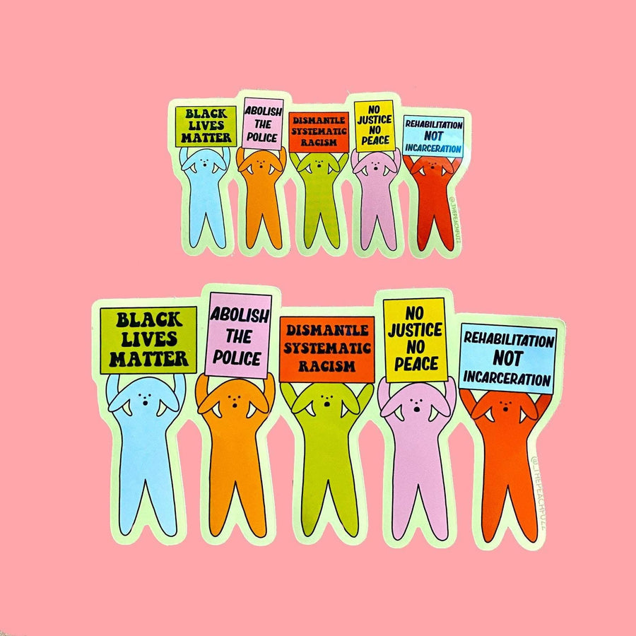 Sticker: Puppy Protest by The Peach Fuzz