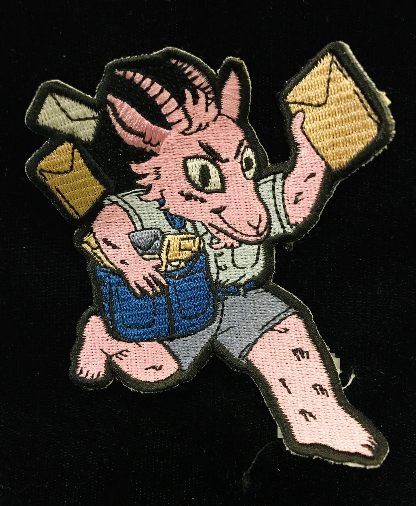 Embroidered Patch: Silver Sprocket Postal Goat Dude by Ashley Robin Franklin