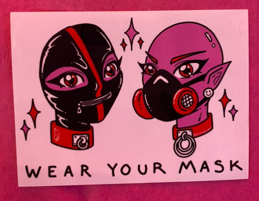 WEAR YOUR MASK Sticker by Blue Hare Comix