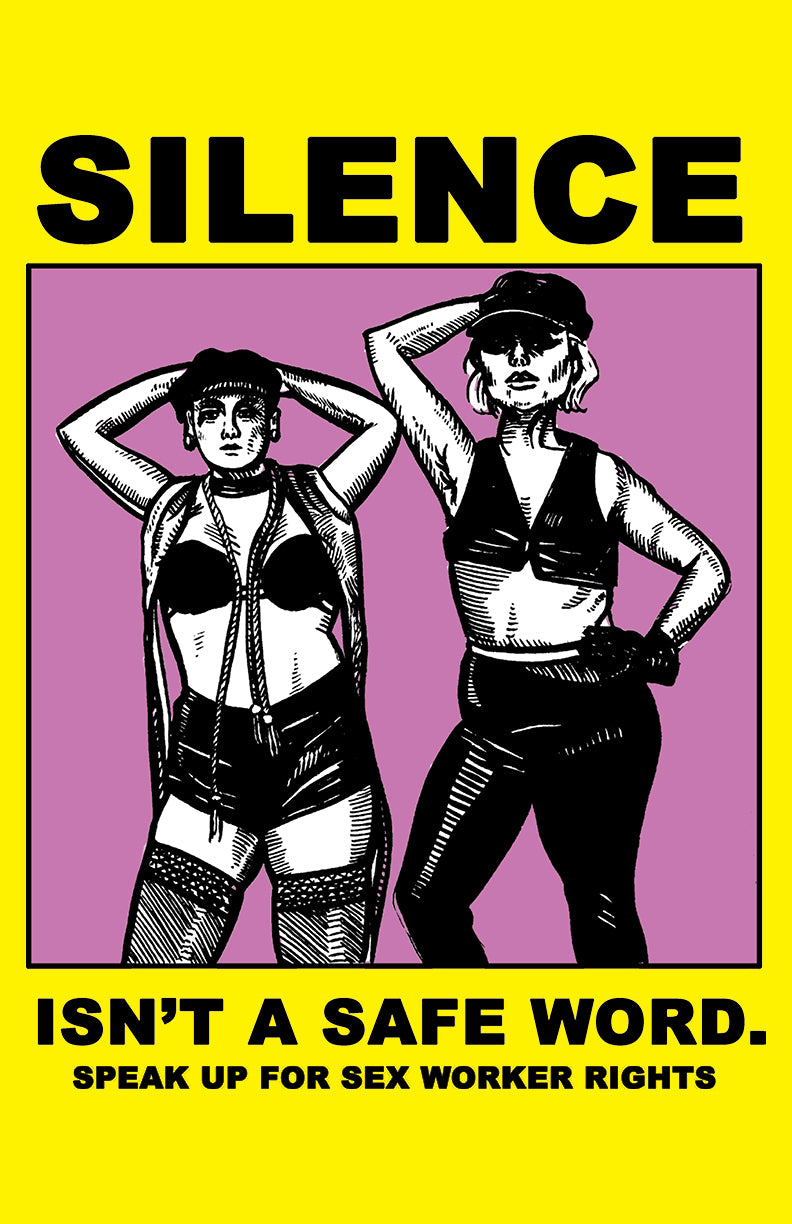 11x17 Print: Silence Isn't A Safe Word Risograph Print by Shannon Knox