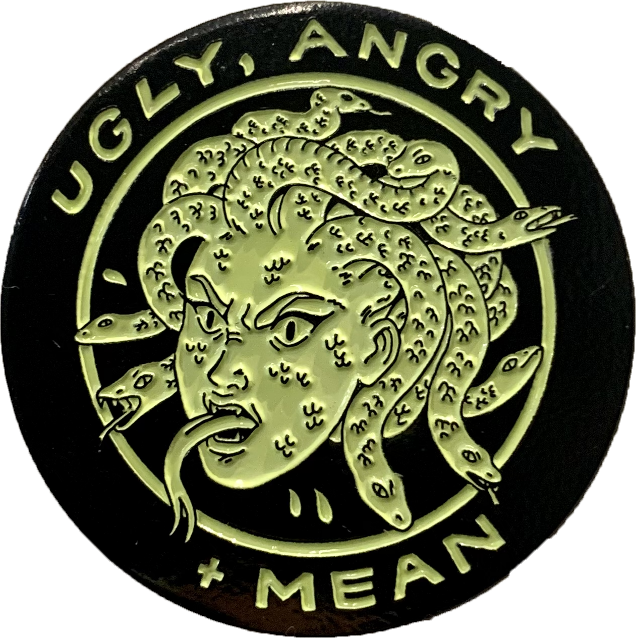 Enamel Pin: Ugly, Angry + Mean  by Jenn Woodall