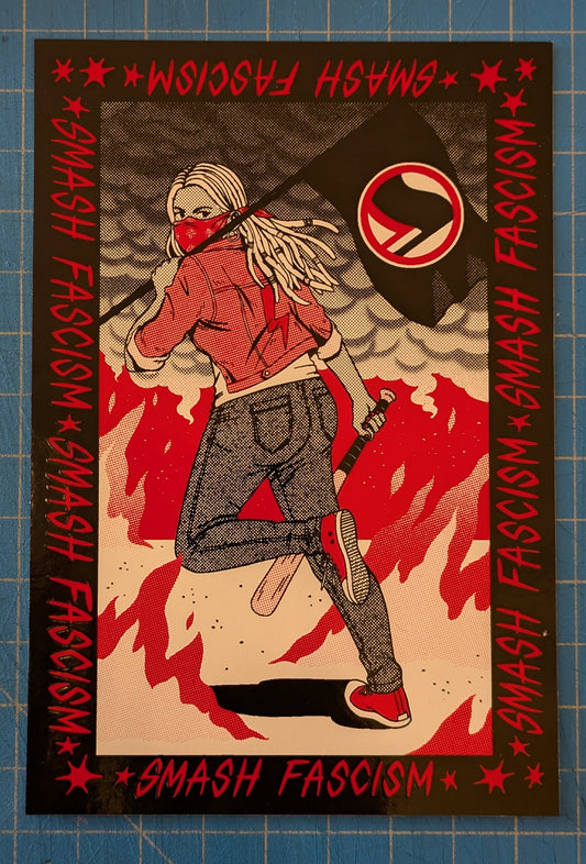 Smash Fascism Sticker - Jenn Woodall