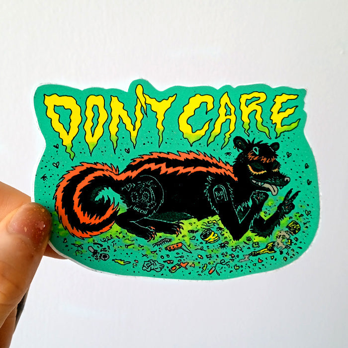 Classic Inechi Sticker Don't Care Skunk by Ines Estrada