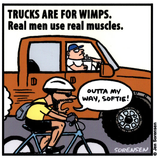 Sticker: Trucks Are For Wimps sticker by Jen Sorensen