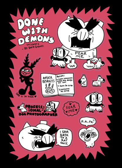 Sticker Sheet: Done with Demons by Dora Grents
