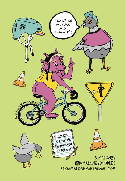Ride at Your Own Risk sticker sheet by Sarah Maloney