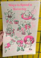 Ways to Spend a Saturday Risograph Print (11x17) by Joa Dimas