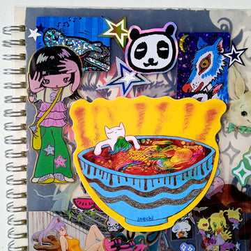 Inechi Animal Sticker Cat Soup by Ines Estrada