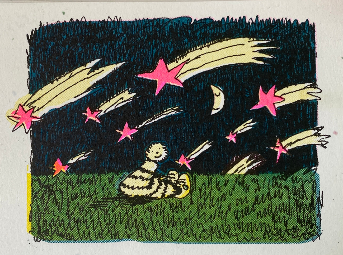 Shooting Stars Risograph Miniprint by Daniel Zhou