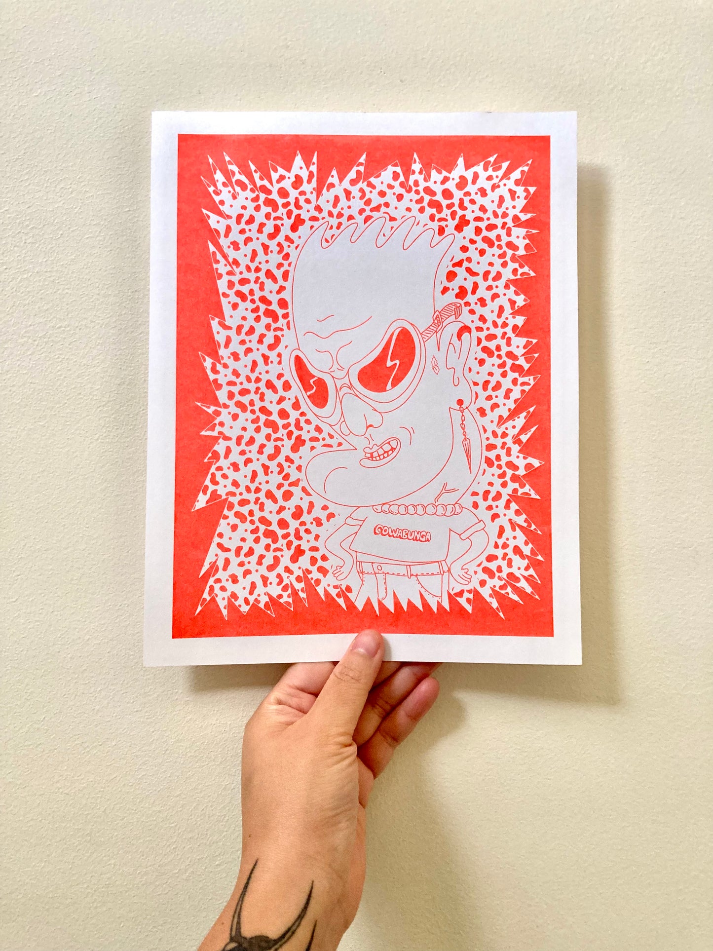 Risograph Print: Gay Bart Simpson (8.5"x11") by Cheeky Chong