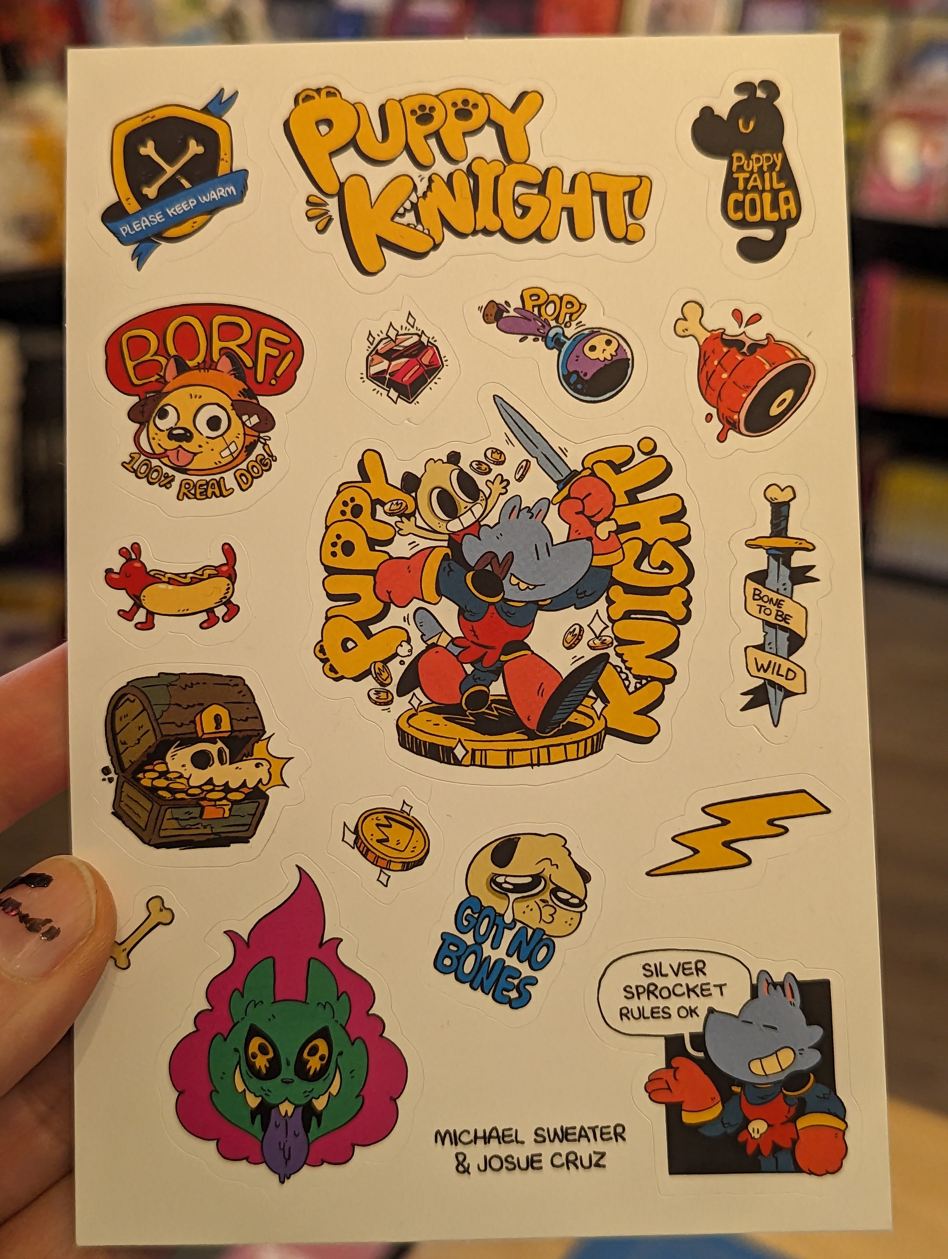 Puppy Knight Sticker Sheet – Silver Sprocket