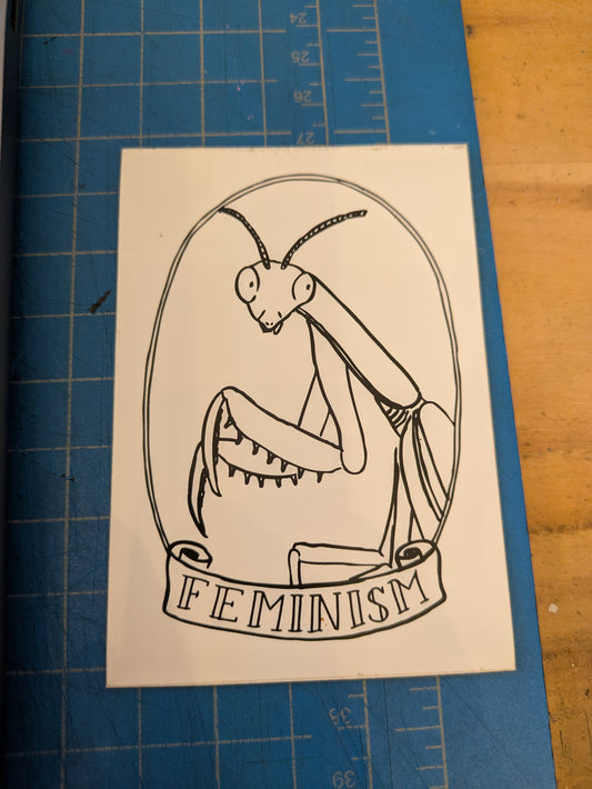 Sticker: Feminism B&W by Sarah Duyer