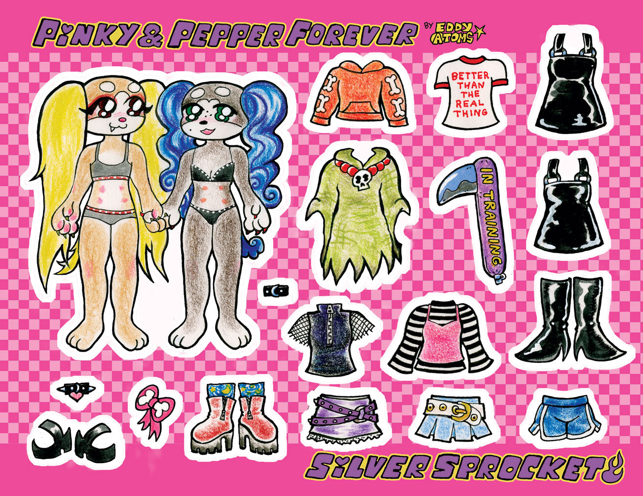 Sticker Sheet: Pinky and Pepper Forever - Dolled Up by Eddy Atoms