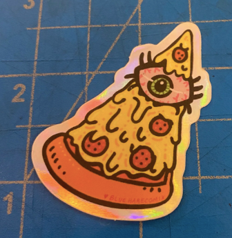 IN CRUST WE TRUST sticker by Blue Hare Comix