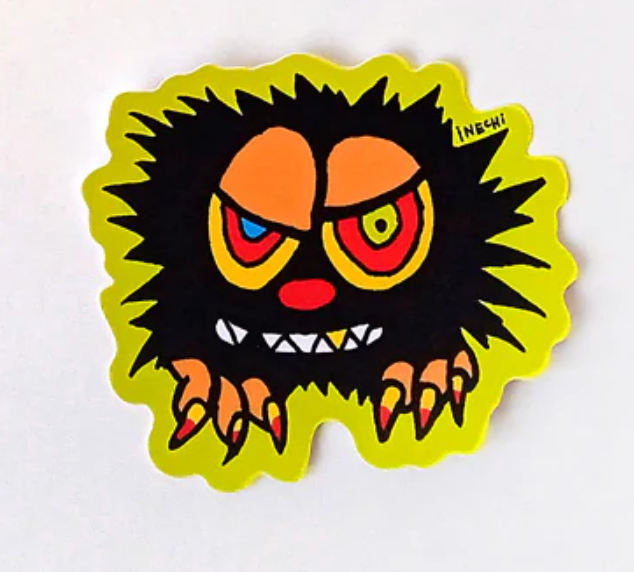 Inechi XL Crazy Holes Sticker (Green) by Ines Estrada