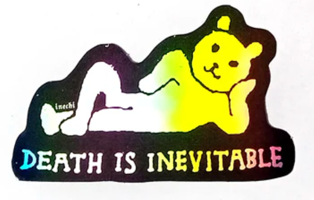 Inechi Dark Mode Sticker (Death is inevitable) by Ines Estrada