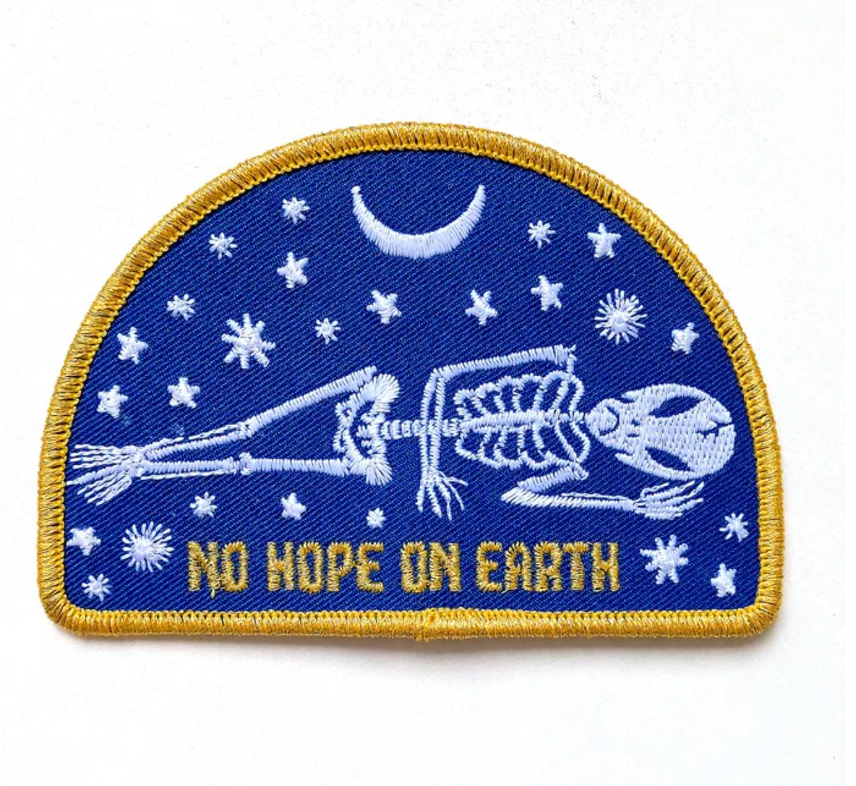 Embroidered Patch: No Hope on Earth by Inés Estrada