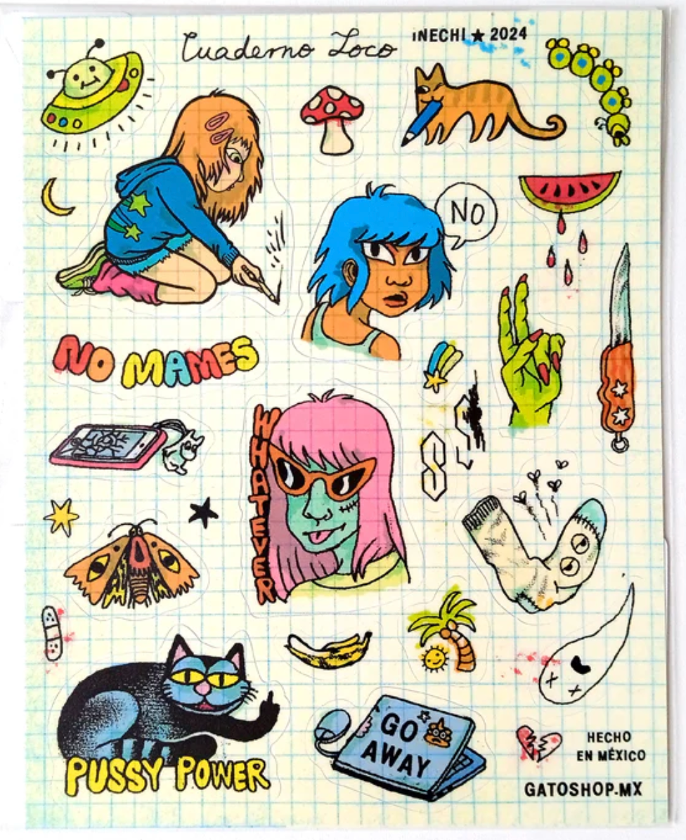 Sticker Sheet Crazy Notebook by Ines Estrada