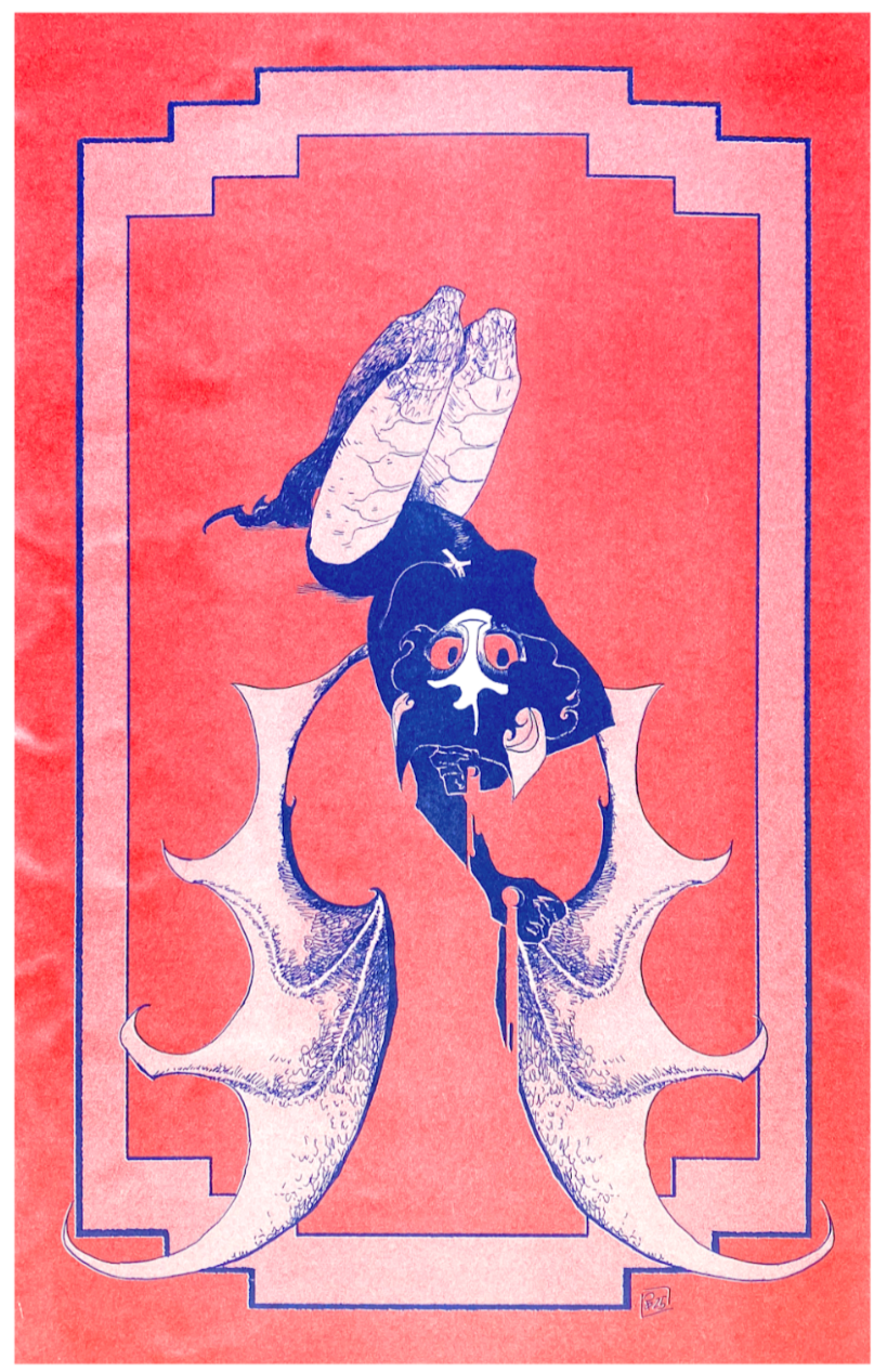 Half-Bat 11"x17" The Confessional Risograph Print by Paige Hender