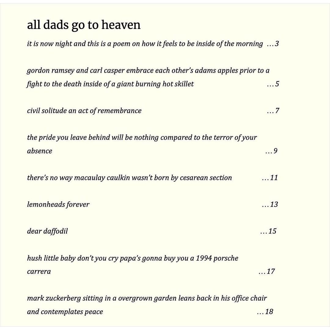All Dads Go to Heaven: A Poetry Zine by Frankie Cunningham
