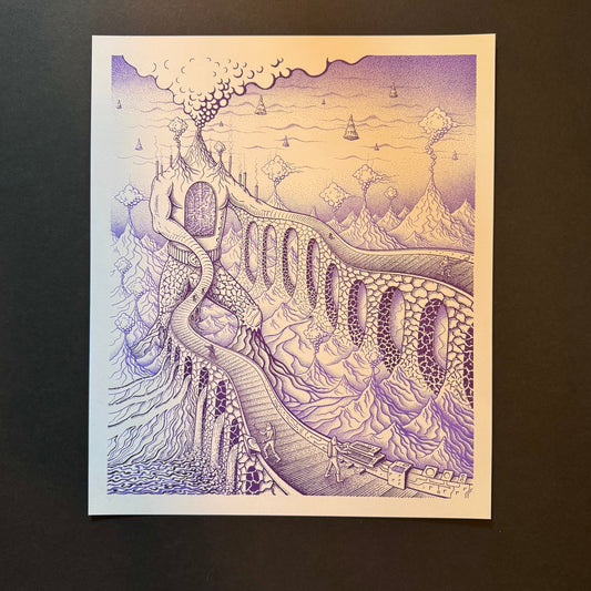Purple Risograph: Terraformonauts by Rodger Binyone