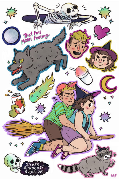 Sticker Sheet: That Full Moon Feeling by Ashley Robin Franklin