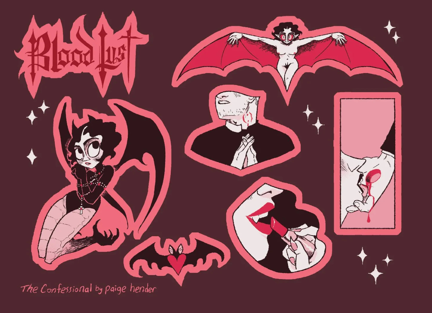 Sticker Sheet: The Confessional by Paige Hender