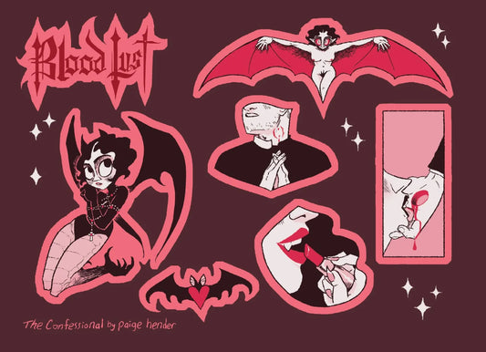 Sticker Sheet: The Confessional by Paige Hender
